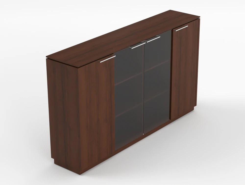 Status Executive Storage Unit With Glass Doors 1167Mm Lowland Walnut Finish