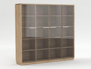 Status Executive Storage Unit With Glass Doors 1871Mm Natural Oak Finish