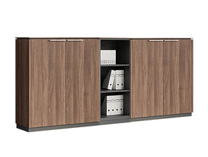 Status Executive Wide Storage Unit with Glass Doors 1167mm Canadian Oak Finish