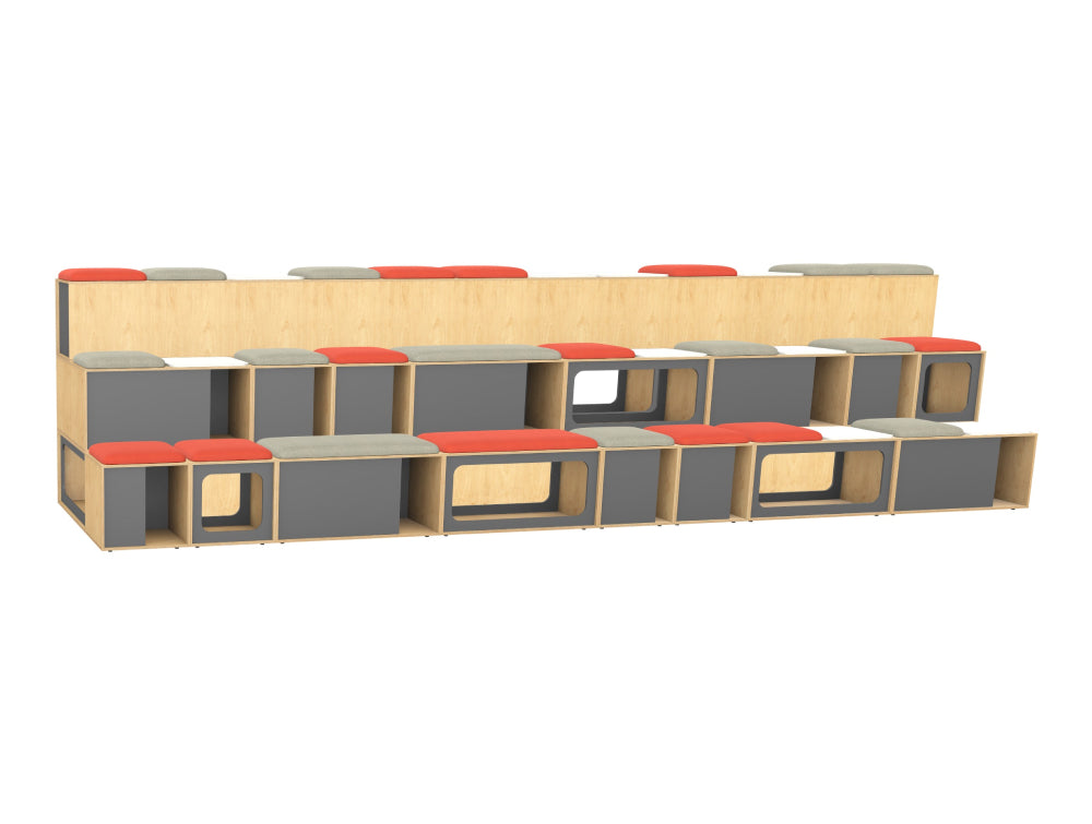 Tower 3 Level Modular Wooden Bleacher System