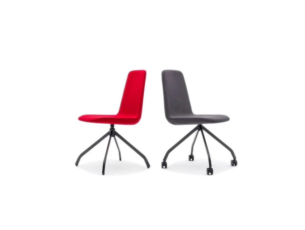 Ulti K Chair With Black Metal Base And Castor Wheels