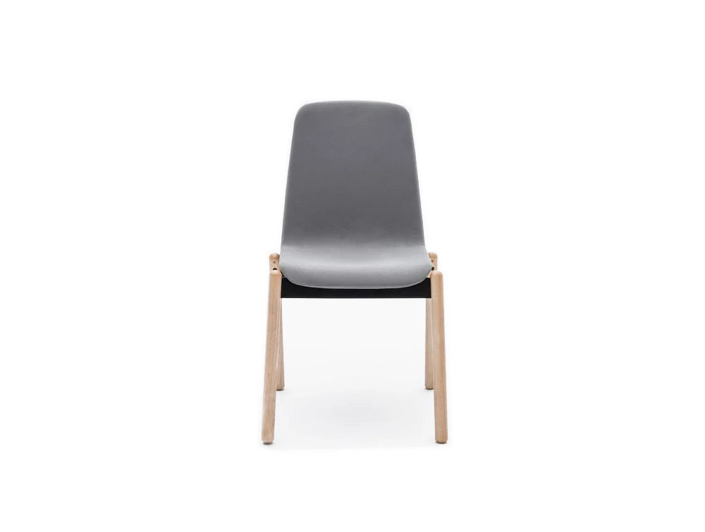 Ulti KW Chair with Grey Finish and 4 Legs Wooden Base