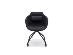 Ultra F Armchair With Black Upholstered Finish And Black Metal Base
