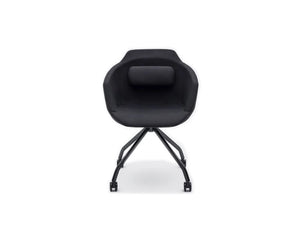 Ultra F Armchair with Black Upholstered Finish and Black Metal Base