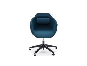 Ultra F Armchair With Blue Upholstered Finish And Black Metal Base