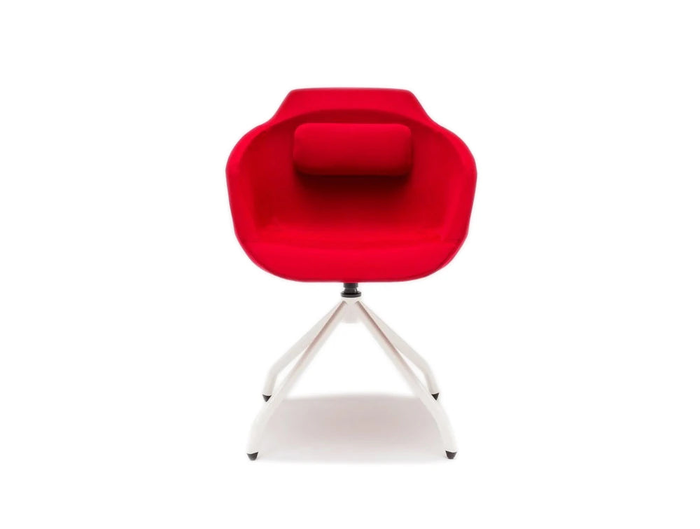 Ultra F Armchair With White Metal Base And Red Finish