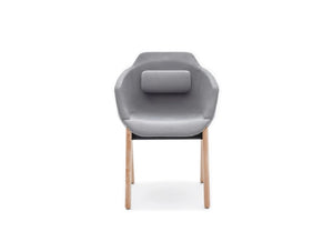 Ultra Fw Armchair With Grey Cushion And Wooden Legs