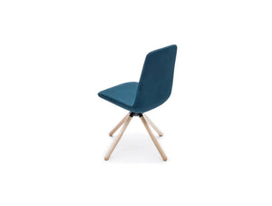 Ultra Kw Chair With Blue Finish And Wooden Legs For Canteen