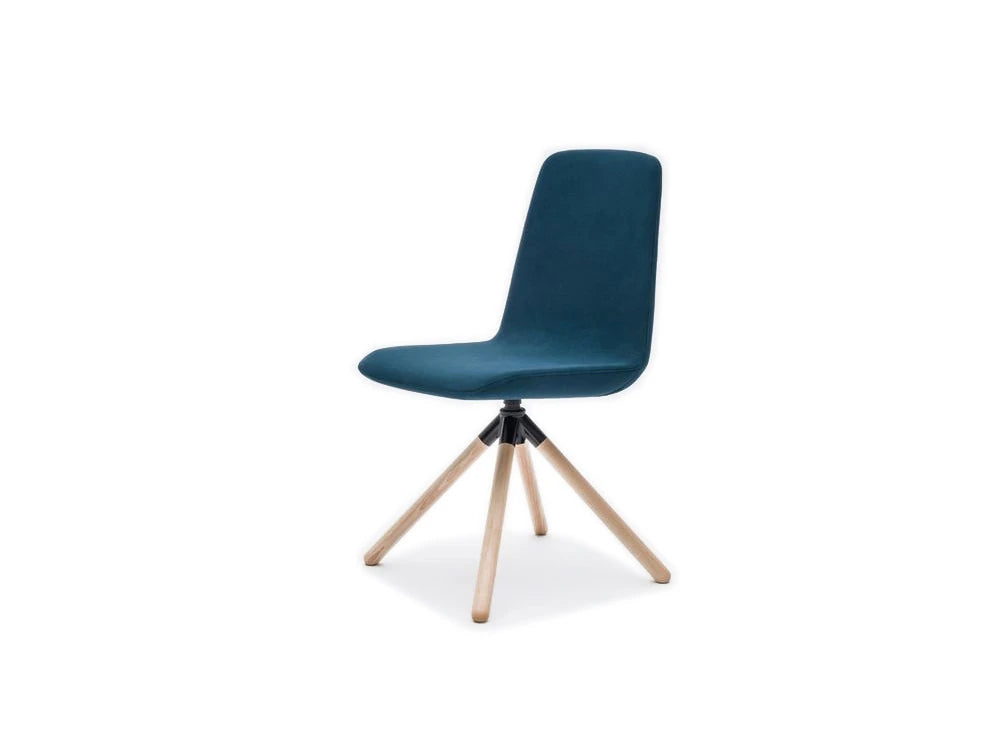 Ultra Kw Chair With Four Star Wooden Legs And Coloured Finish
