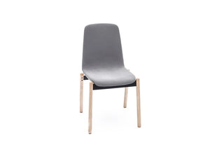 Ultra Kw Chair With Grey Finish And Wooden Legs For Meeting Rooms