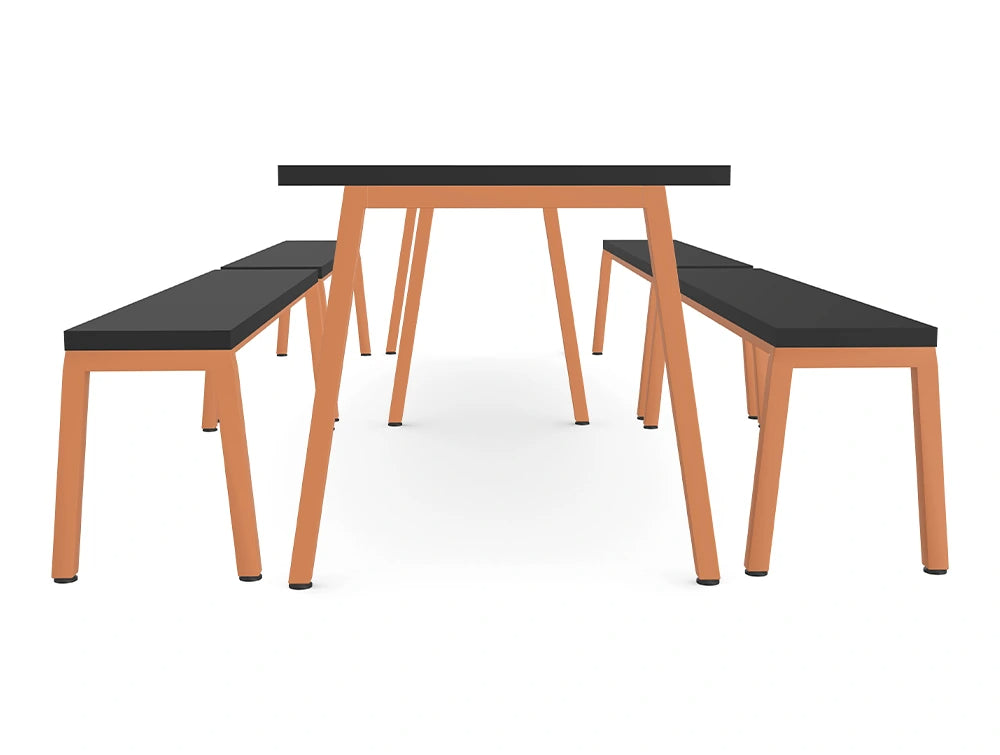 Ws D Nestro Metal 2 Piece Canteen Table and Bench Seating with Closed Legs 3