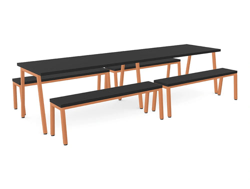 Ws.D Nestro Metal 2-Piece Canteen Table and Bench Seating with A Legs