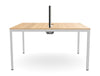 WsD Key 2 Person Back To Back Bench Desk with Straight Legs African Oak 2
