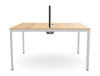 WsD Key 2 Person Back To Back Bench Desk with Straight Legs African Oak 2