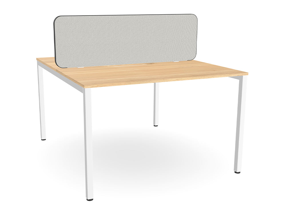 WsD Key 2 Person Back To Back Bench Desk with Straight Legs African Oak