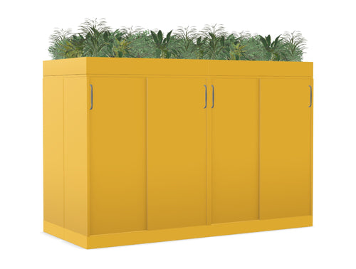 Ws.D Key 4-Level Back-2-Back Sliding Cabinet with Planters On Top