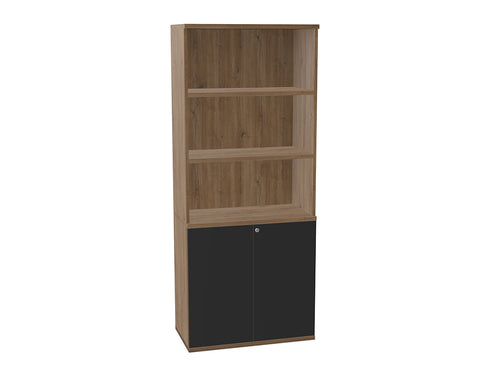 WsD Key 5 Level Half Closed Storage without Doors Coffee Oak