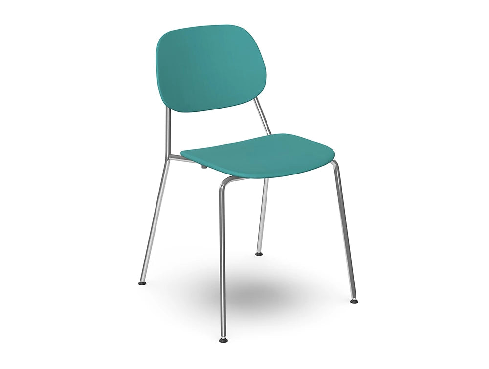 Ws.D Line Upholstered Chair with 4 Chrome Legs