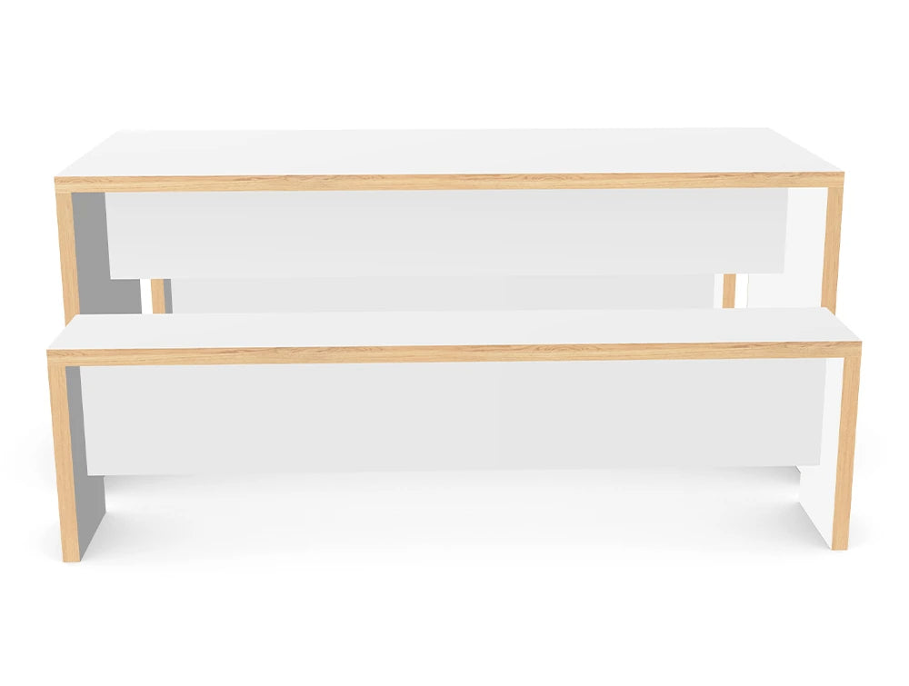 WsD Nestro Slab Leg Alternative Edging Canteen Table and Bench Seating 2