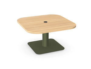 Ws.D Nexis+ Cylinder Square Base Coffee Table with Curved Square Table Top