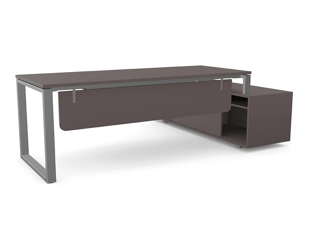 Ws.D PROfil Executive Desk with Sharp Edge Credenza - Left - 2