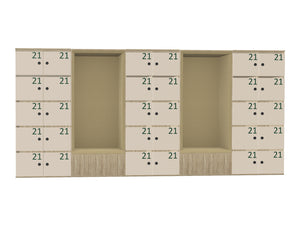 WsD Uno 30 Door Mailbox Front Locker System with Combination Lock Numbers and Sitting Alcoves 2