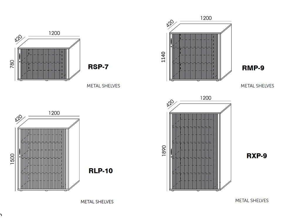 Wuteh Tambour Storage Unit Dimensions