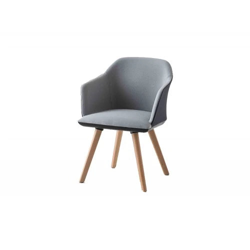 Gaber Manaa Upholstered Armchair With Grey Finish And Woden Legs 1603983204